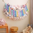 thumbnail image 3 of Wall Mounted Stuffed Toy Net Bag Hammock Large  Tassels Design Children Bedroom Plush Toys Organizer, 3 of 9