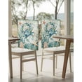 thumbnail image 4 of nqOlkjepod Teal Coastal Crab Chair Covers Set of 4, Decorative Chair Back Cover, Vintage Summer Beach Nautical Coral Dining Room Chair Slipcovers Removable Chair Protectors Covers for Party Banquet, 4 of 7