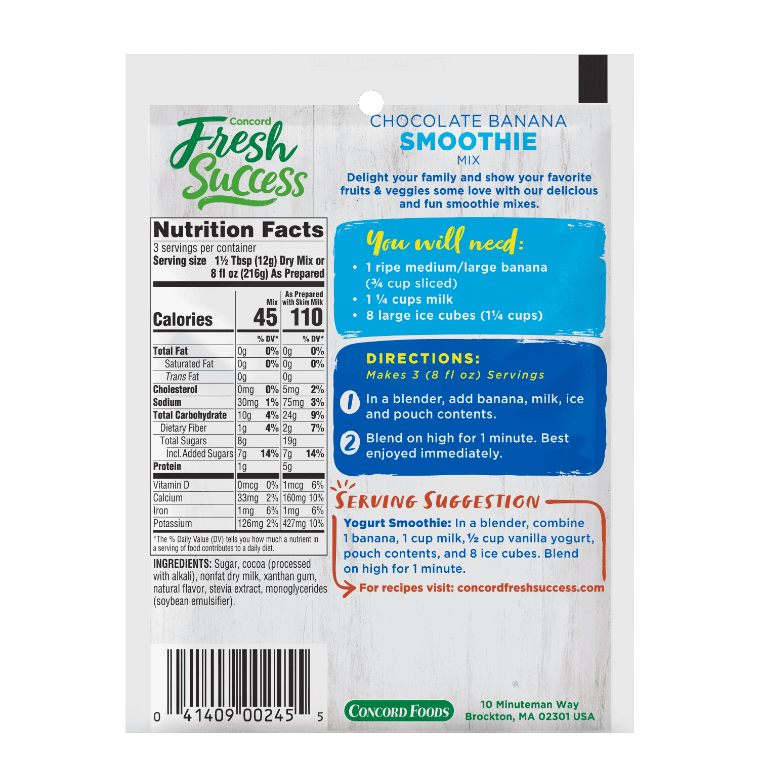 Fresh Success Full Smoothie Chocolate, Strawberry and Banana Variety Pack