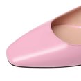 thumbnail image 3 of FSJ Women Classic Square Closed Toe Elastic Strap Slingback Pumps Chunky Block Low Heel Slip On Party Dressy Office Shoes Size 5 Pink, 3 of 4