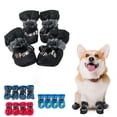 thumbnail image 2 of asddcavvf Dog Shoes Protector 4pcs Cozy Dogs Boots With Soft Sole Dog Harness for Leash Double Rhinestone Choker, 2 of 7