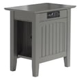 thumbnail image 1 of Leo & Lacey Table d'Appoint Traditionnelle en Bois avec Chargeur, Gris, 1 of 5