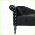 thumbnail image 5 of Aijia 60.6” Elegant Retro Velvet Chaise Lounge with Pillow – Solid Wood Legs for Living Room/Bedroom, 5 of 6