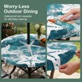 thumbnail image 5 of Round Outdoor Tablecloth with Umbrella Hole and Zipper, Vintage Ocean Tablecloth with Elastic Waterproof, Nautical Coastal Starfish Teal Green Patio Table Covers for 36" - 44" Picnic Pool Tables, 5 of 9