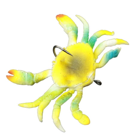 Ycolew Artificial Crab Baits 3D Simulation Crab Soft Lures with Sharp Hooks Sea Fishing Bait Traps Saltwater Fish Tackle Accessory Tool