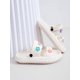 thumbnail image 1 of Preppy Beige Slippers For Women, Flower Decor Two Way Wear Slides, 1 of 2