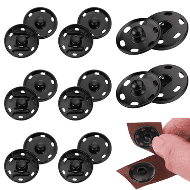 Metal Snaps Fasteners, Heavy Duty Snaps for Thick Fabric 25mm Black Press Buttons, Easy to Sew On for Various Sewing Projects, Snap Button for Clothing Enhances Creativity