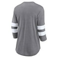 thumbnail image 3 of Women's Fanatics Heathered Gray Los Angeles Rams Throwing Down Scoop Neck 3/4-Sleeve Tri-Blend T-Shirt, 3 of 3