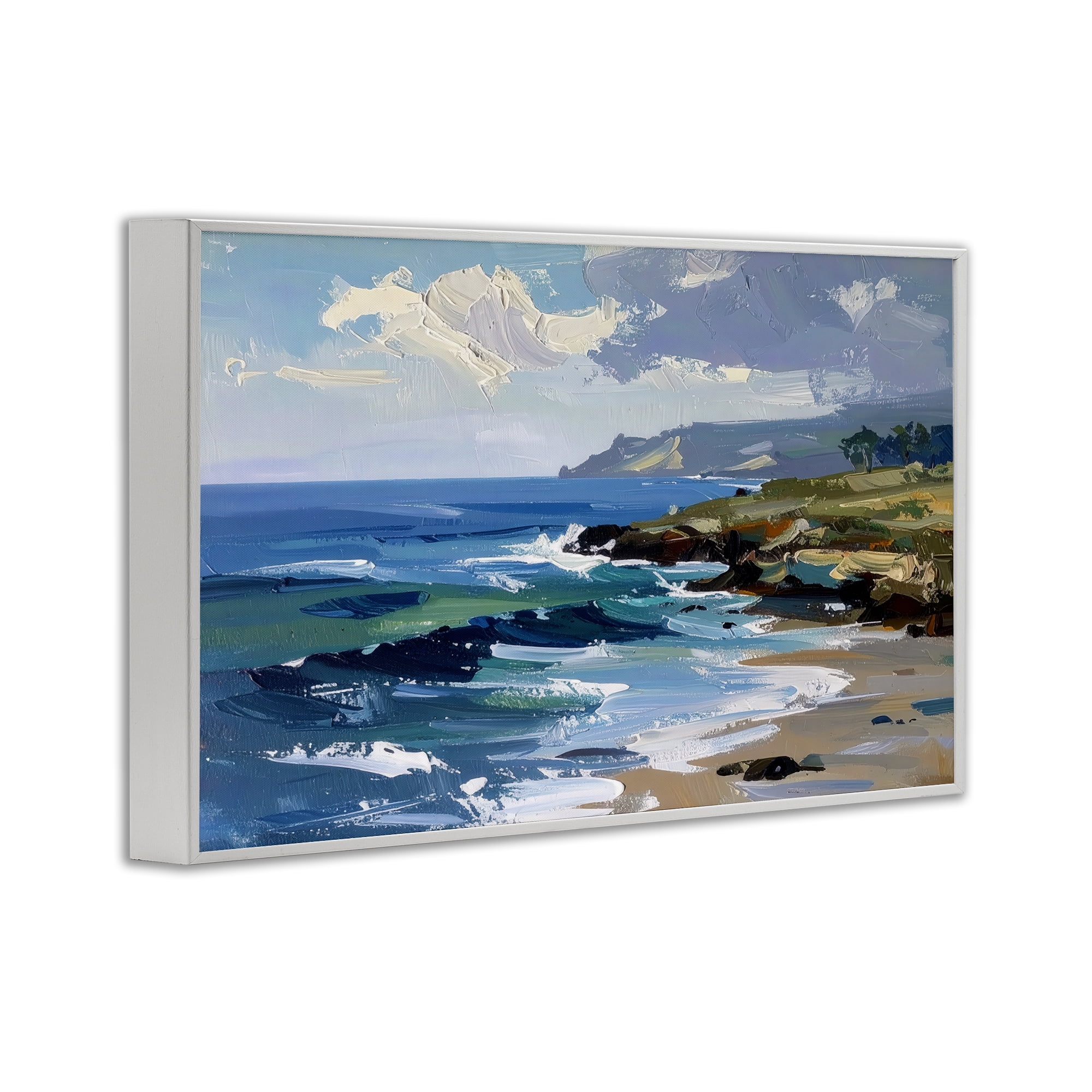 Stupell Industries Sky To Sea Impression White Framed Giclee Art, design by Alonza Saunders