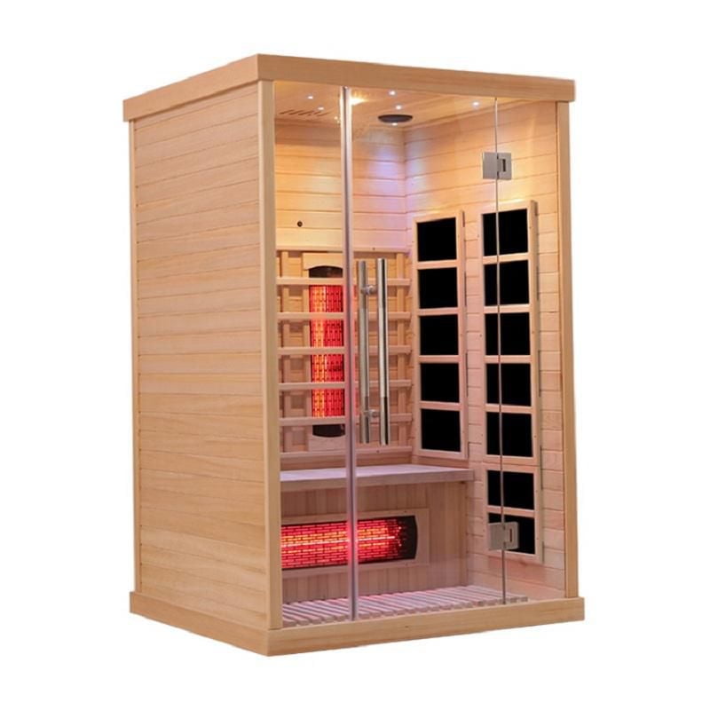 Blisspod 2-Person Full Spectrum Premium Hemlock Low EMF Sauna 10 Heaters Chromotherapy Reflexology