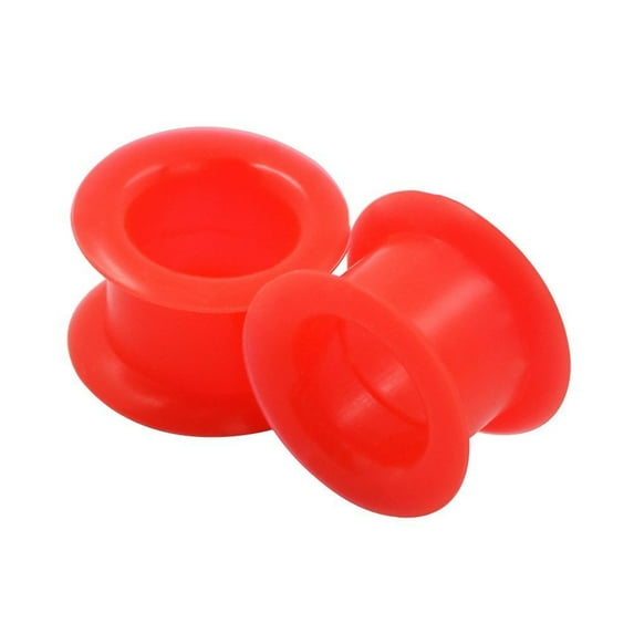 Hard Silicone Red Tunnels 2 Pieces (1 Pair) (B/7/1/12) (7/16" (11mm))