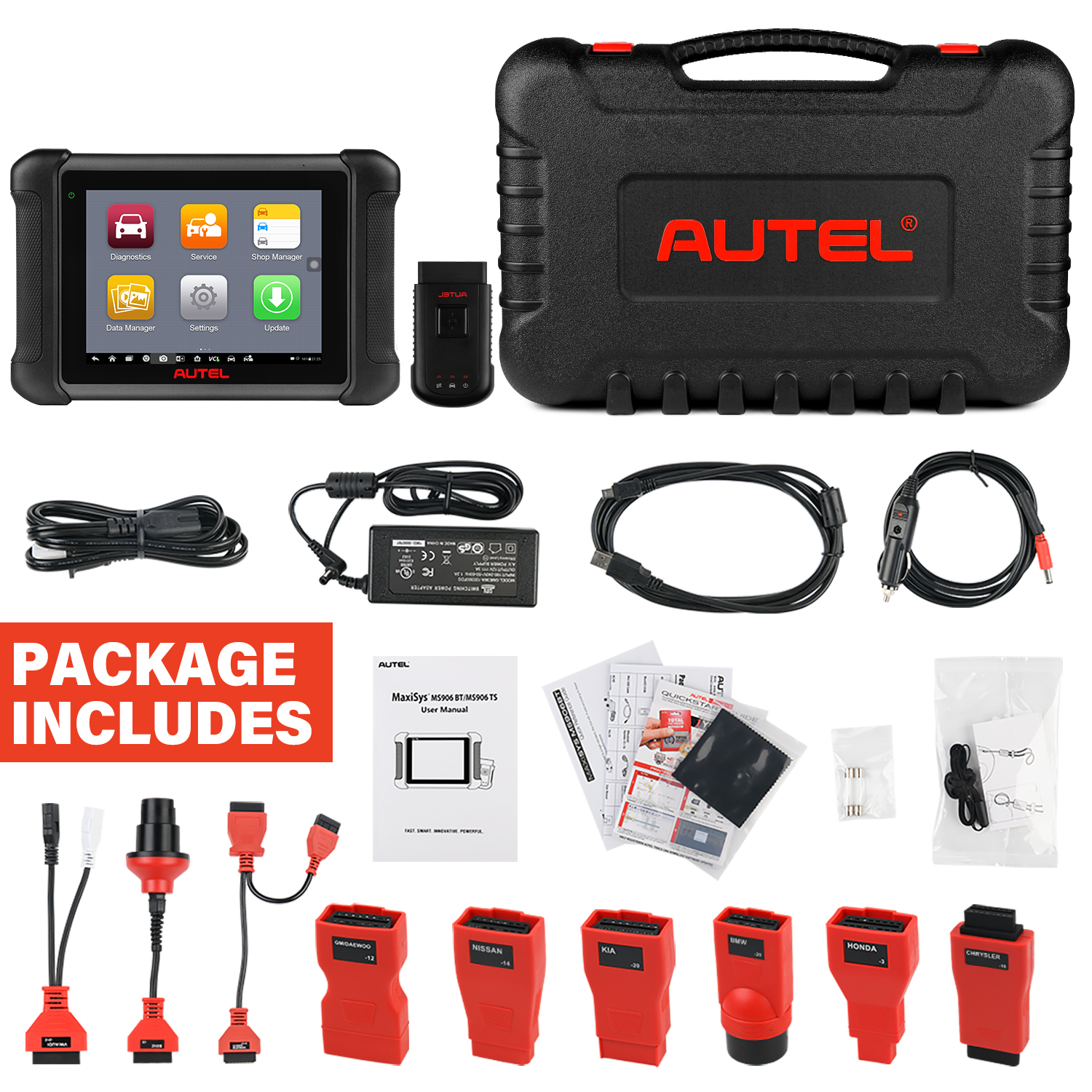 Autel Scanner MaxiSys MS906BT Auto Diagnostic Scan Tool, ECU Coding,  Bi-Directional, Upgraded of MS906/ MK906BT