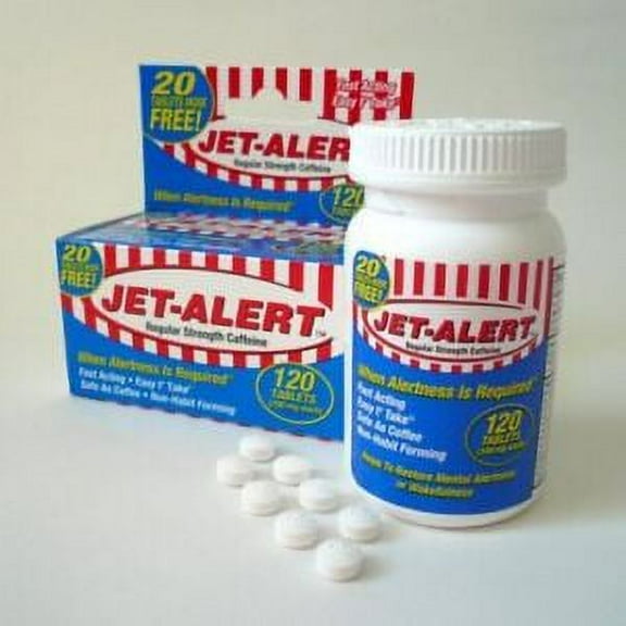 2 Pack Jet Alert 100MG Each Caffeine Tablet 120 Count Each