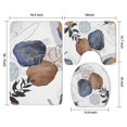 thumbnail image 3 of Blue Boho Abstract and Plant Pattern Bathroom Rugs Sets 3 Piece,Toilet Cover Set,Absorbent Non Slip Bathroom Mats Sets with U-Shaped Contour Rug Toilet Rug Set, 3 of 5
