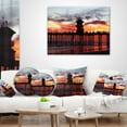 thumbnail image 3 of Designart Pier California at Sunset with Clouds - Seashore Throw Pillow - 16x16, 3 of 4