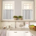 thumbnail image 4 of Boho Yellow Kitchen Curtains and Valances Set, Rod Pocket Curtains Tier Farmhouse Window Curtains 36 Inch Length, Abstract Stripes Geometric Plaids Dots Retro 3 Piece Kitchen Curtains Set, 4 of 6