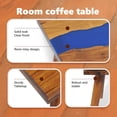 thumbnail image 4 of vidaXL Rectangular Coffee Table, Handmade, Solid Teak Wood, 39.4''x19.7''x15.8'', Brown and Blue, 4 of 12