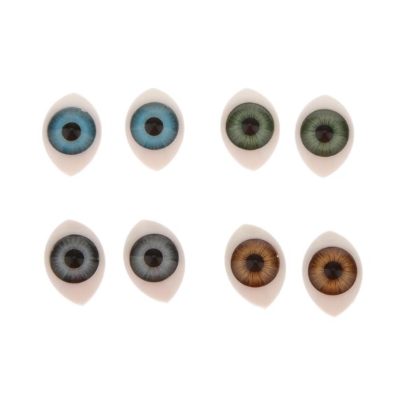 Ojos de plástico ovalados posterior plana Iris de para renacidas que hacen suministros de bricolaje, paquete de yotijar Ojos plásticos