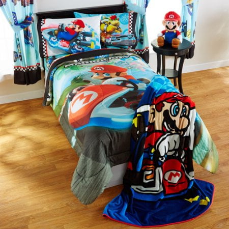 2 PRINTS KIDS GIRLS BOYS SUPER MARIO BED IN A BAG COMFORTER SET 