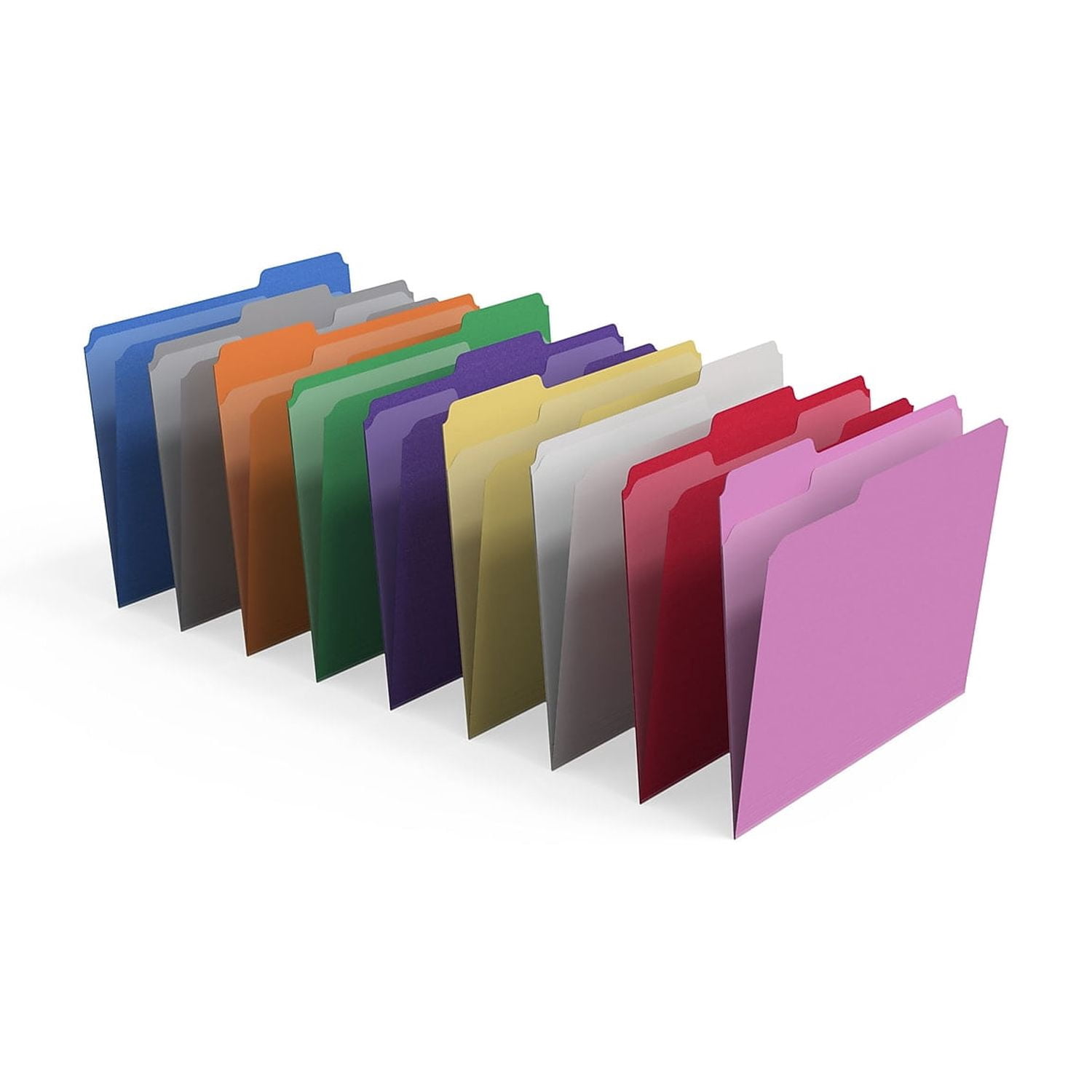 Staples Colored File Folders w/ Reinforced Tabs Letter 3 Tab 100/Box TR508994