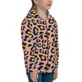 thumbnail image 5 of Naloa Leopard Teenage Zipper Hoodie, Long Sleeve Zip Up Hoodies Casual Jackets Tops for 7-12 Years-Small, 5 of 6