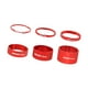 thumbnail image 2 of Espaciador de dirección de bicicleta de 6 piezas Espaciadores de vástago de bicicleta de aleación de aluminio para arandela de horquilla delantera de Rojo, 2 of 8