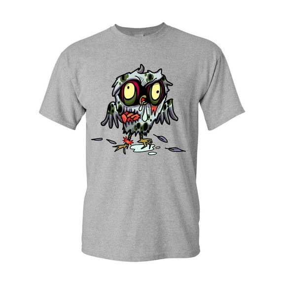 Zombie Owl Undead Animals Adult DT T-Shirt Tee