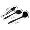 thumbnail image 3 of Juego de utensilios de cocina de silicona, cucharas de cocina, espátulas, pinzas, cucharas espumaderas, cucharones de sopa, batidores, pinzas para espagueti. (Negro), 3 of 5