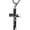 Black, variant on Men's Stainless Steel Cross Crucifix Bible Prayer Pendant Necklace 22+2" Chain