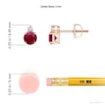 thumbnail image 2 of ANGARA Natural Basket-Set Round Ruby Stud Earrings with Diamond in 14K Rose Gold for Women (Size-4mm) | July Birthstone, Birthday, Anniversary, Jewelry Gift for Women | Natural Ruby Earrings, 2 of 6