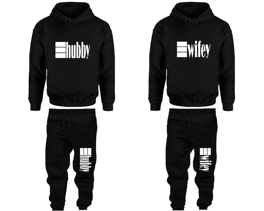 Women Joggers Men Joggers King Queen Hoodies Matching 4 items  Sold Separately Hubby Wifey Hoodie Jogger pants Christmas Clothing