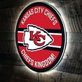 thumbnail image 5 of Kansas City Chiefs 15" Round LED Lit Wall Sign, 5 of 5