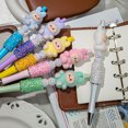 thumbnail image 2 of Stylos à Bille Labubu Kawaii avec Strass, Fournitures de Bureau Cadeaux, 2 of 5