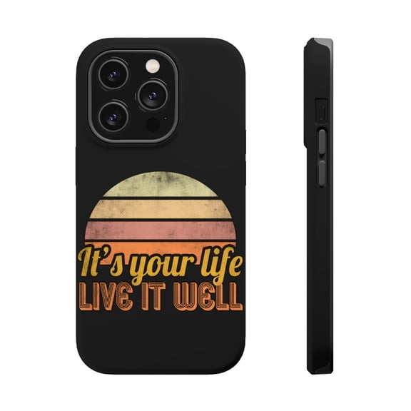 DistinctInk Tough Case for Apple iPhone 15 PRO (6.1" Screen), Compatible with MagSafe Charging - Your Life Live It Well