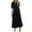 Black, variant on Womens Summer Dresses Women's Bubble Sleeve Round Neck Patchwork Loose Casual Shirt Long Dress