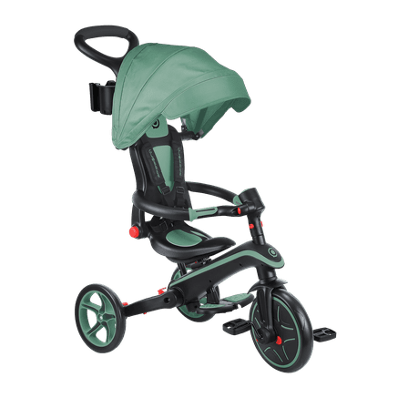 Globber Expolorer Foldable 4in1 Stroller Tricycle - Olive Green