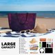 thumbnail image 5 of Fotbe Black Dark Blue Purple Bolsa de Viaje para Playa - Resistente al Agua, Bolsa Tote de Gran Capacidad y Ligera con 7 Bolsillos para Mujeres y Hombres, 5 of 7