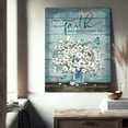 thumbnail image 2 of Farmhouse Bathroom Decor Wall Art Teal Blue Mason Jar White Floral Canvas Wall Decor Country Modern Flowers Picture Wall Hanging Decor Turquoise Floral Artwork Print For Bedroom Kitchen, 2 of 3