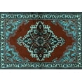 thumbnail image 1 of Ahgly Company Indoor Rectangle Medallion Light Blue Traditional Area Rugs, 4' x 6', 1 of 4