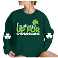 thumbnail image 4 of WREESH Womens Crewneck Sweatshirts St. Patrick's Day Sweatshirts Shamrocks Printed Graphic Sweatshirts Loose Fit Long Sleeved Tops Pullover Sweatshirts Green, 4 of 4