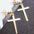 thumbnail image 6 of UDIYO Earring Unisex Lightweight Stainless Steel Cross Dangle Studs Earrings for Party, 6 of 7