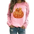 thumbnail image 4 of Sakmal Pumpkin Women Sweatshirts Lightweight Pink Oversized Halloween Sweatshirts Soft Fall Fashion Tops, 4 of 6
