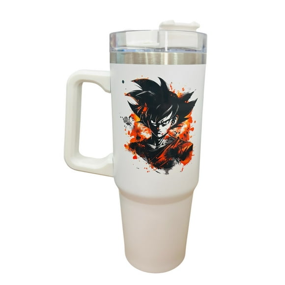 Termo de acero inoxidable Fartmex color blanco, Goku de 30 Oz