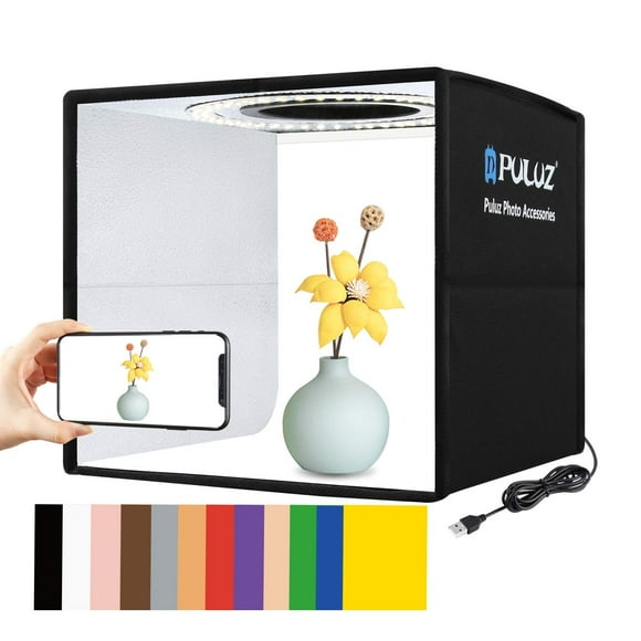 Kit de estudio portátil para fotos plegable con 12 colores de fondo