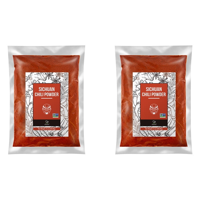 Soeos Premium Sichuan Chili Powder 8oz(226g), 2 Packs , total weight 16oz