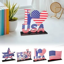 4th of July Table Decoration,Independence Day Table Signs American Letters Ornament,Patriotic Wooden Centerpiece,Patriotic Plaque for Memorial Day Dinner Room Decoration