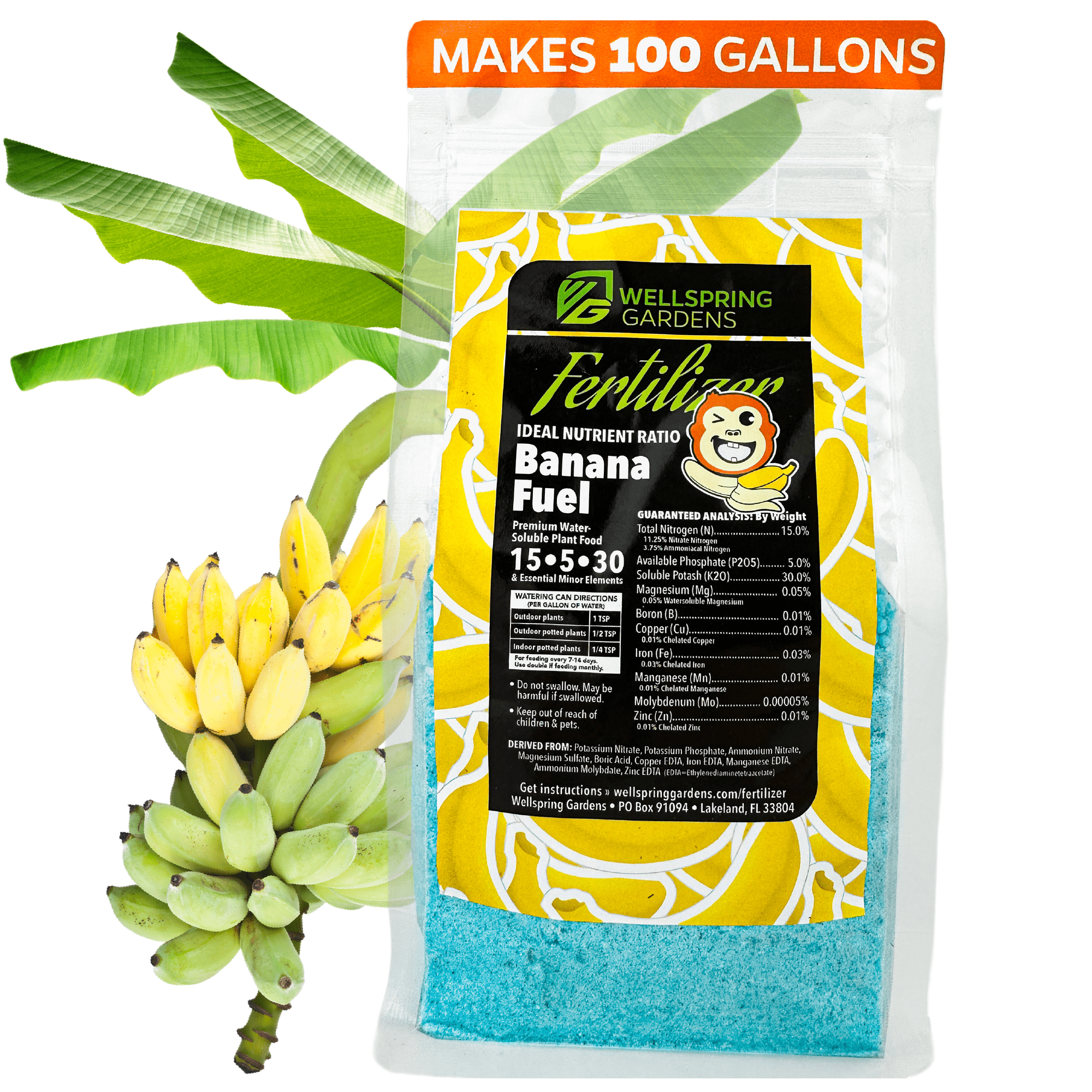Wellspring Gardens Banana Fuel Fertilizer WaterSoluble 15530 Blend