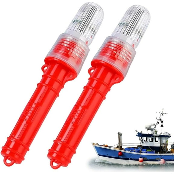 2PCS Boat Flares, 2025 New Coast Guard Approved Marine Boat Flares Kit, Waterproof Emergency Signals Safety Kit for Fishing Boats, Life Rafts & Emergency Signaling (Red)