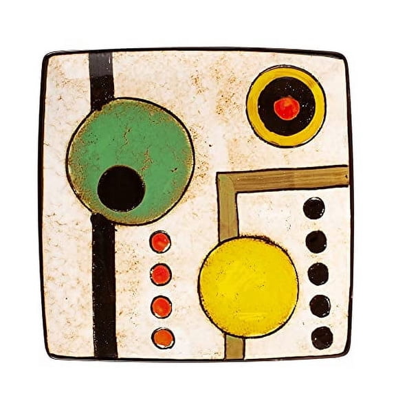 G3C32991LHomeVss 16pc Dinnerware Set, Stoneware Artisan Hand Painted Impressionism Pond, Reactive Glaze