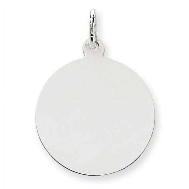 14K White Gold Plain .027 Gauge Round Engravable Disc Charm